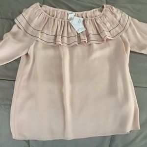 Club Monaco off the shoulder ruffle top